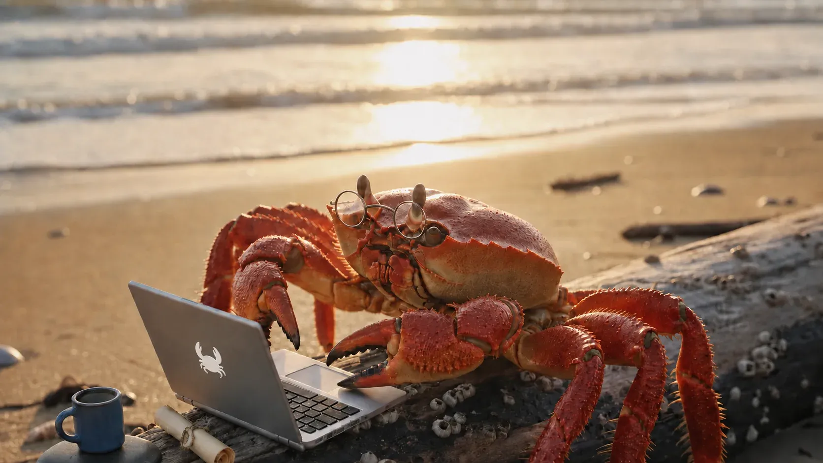 Crab illustration representing RTK terminal tool