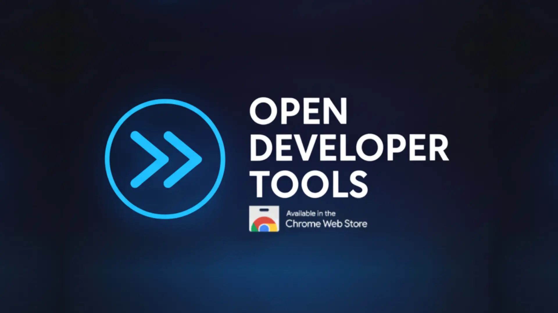 Open developer tools logo with chrome web store tag